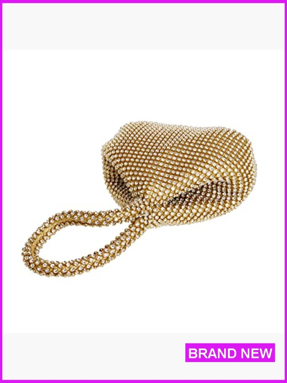 Rhinestone Triangle Wristlet Evening Bag Elegant Glitter Prom Party Purse - Picture 7 of 7